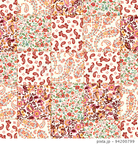 更紗とペイズリーのパッチワーク 94200799