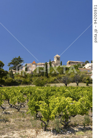 Typical vineyard near Vinsobres, Cotes du Rhone, France 94200931