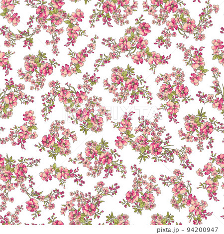 美しくシームレスな花柄 94200947