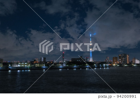 東京都葛飾区 中川奥戸展望デッキから見える夜景 東京都葛飾区 中川奥戸展望デッキから見える夜景 94200991