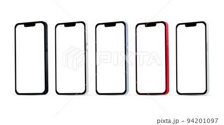 Novelty, modern gadget for smartphone version 14, set of 5 pieces, new original colors, template for web design on a white background - Vector 94201097