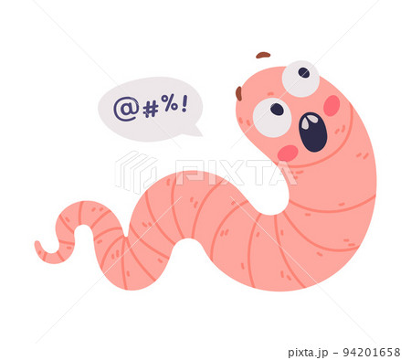 Funny Pink Worm Character with Long Body Feeling Scared Shouting Vector Illustration Funny Pink Worm Character with Long Body Feeling Scared Shouting Vector Illustration 94201658