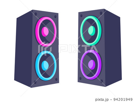 Illustration of sound speakers. Image for party flyer. Illustration of sound speakers. Image for party flyer. 94201949