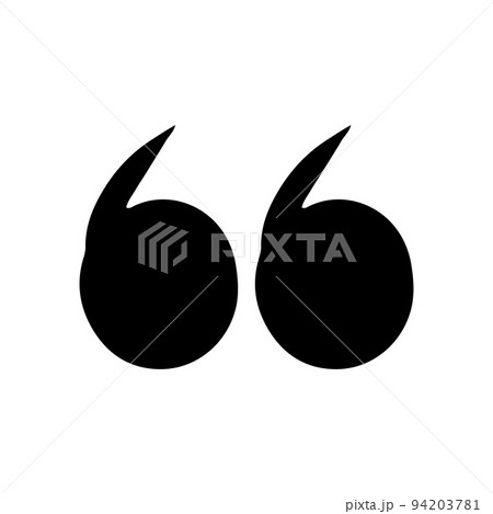 Hand drawn quote icon. Silhouette quote for text and citation phrases in doodle style. Black symbol for speaking and writing. Sign sketch and comment or remark vector illustration 94203781