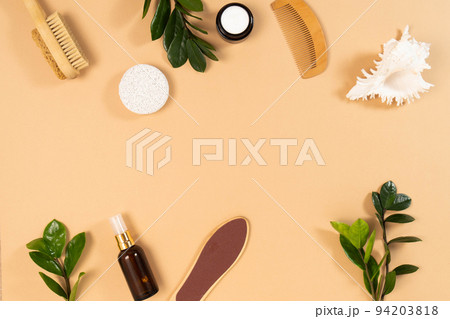 Soft light bathroom decor for advertising, design, mock up, set of cosmetic bottles, bath accessories, Eco bath mock up,copy space. Soft light bathroom decor for advertising, design, mock up, set of cosmetic bottles, bath accessories, Eco bath mock up,copy space. 94203818