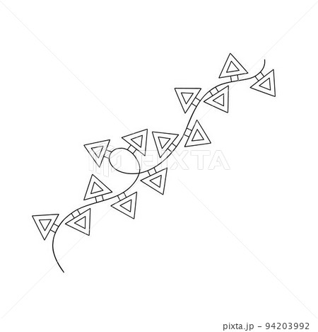 Christmas lights curly string garland simple doodle hand drawn vector illustration, outline image for winter New Year holiday, birthday events design 94203992