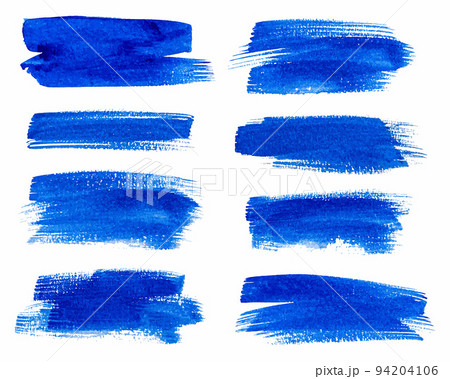 Set of blue paintbrush. Ink stroke brush. Vector illustration isolated on white 94204106