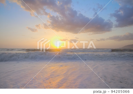 sunrise on Mediterranean on beach 94205066