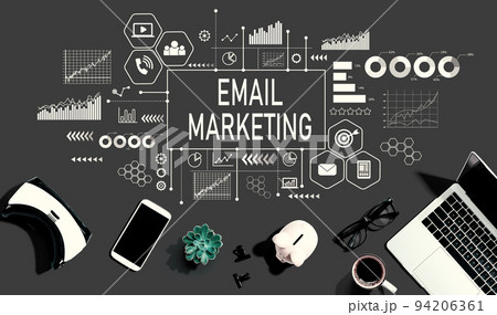 Email marketing with electronic gadgets and office supplies 94206361