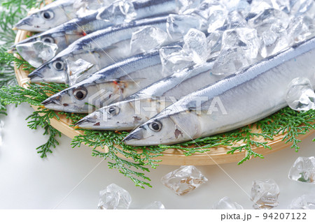 秋の味覚 新鮮なサンマ 94207122