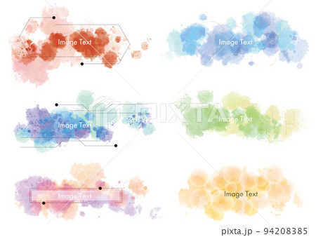 水彩のフレームセット 飛沫 カラフル 水彩 絵の具 水彩のフレームセット 飛沫 カラフル 水彩 絵の具 94208385