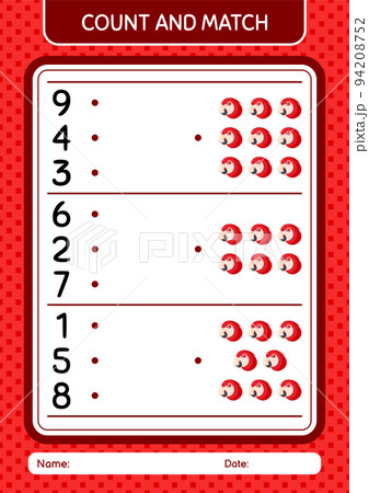 Count and match game with parrot. worksheet for preschool kids, kids activity sheet 94208752