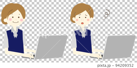 操作個人計算機的女性辦公室工作者 操作個人計算機的女性辦公室工作者 94209352