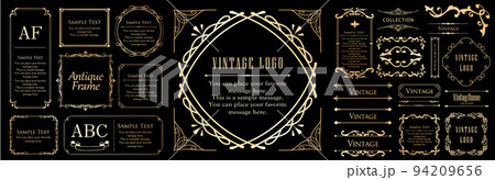 クリスマスモチーフのフレームデザインセット。ゴージャスでエレガントなデザイン素材 クリスマスモチーフのフレームデザインセット。ゴージャスでエレガントなデザイン素材 94209656