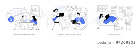 Workplace organization abstract concept vector illustrations. Workplace organization abstract concept vector illustrations. 94209803