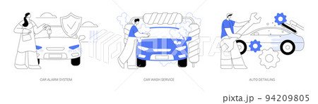 Automobile care service abstract concept vector illustrations. 94209805