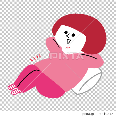 fat woman lying down 94210842