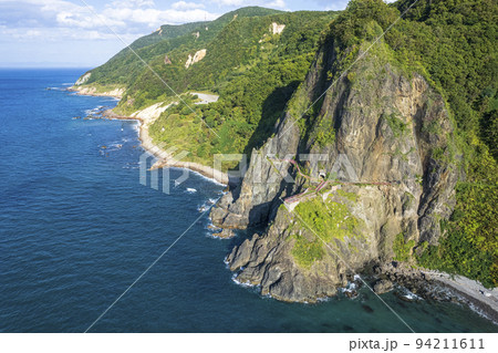 小樽 オタモイ海岸を空撮の写真素材 [94211611] - PIXTA