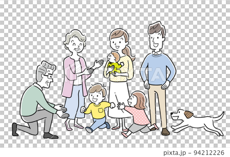 Vector illustration material: 3 generation family 94212226
