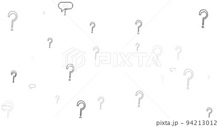 Image of speech bubbles over question marks on white background 94213012