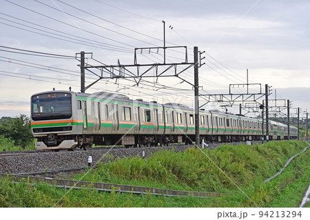 高崎線　岡部ー本庄　JR東日本　E231系1000番台　U528編成（小山） 94213294