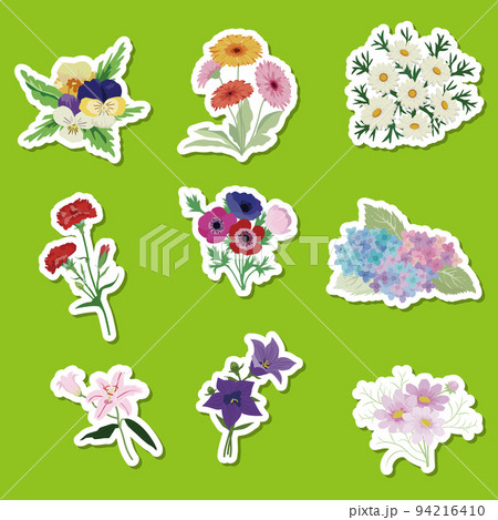 花その1 花いろいろ イラストシール 花その1 花いろいろ イラストシール 94216410