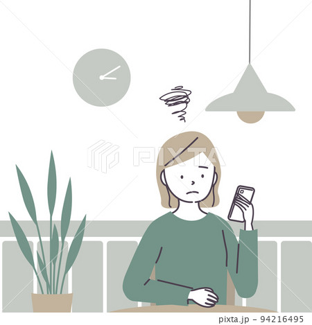 カフェで待ち合わせをする女性 94216495