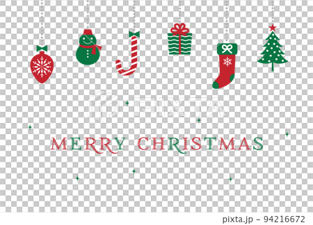 オーナメントのクリスマスカード/雪だるま、クリスマスツリー、ストッキング、キャンディー、オーナメント オーナメントのクリスマスカード/雪だるま、クリスマスツリー、ストッキング、キャンディー、オーナメント 94216672