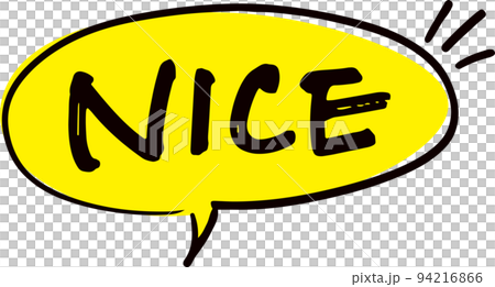 手書きの吹き出し文字「NICE」 94216866