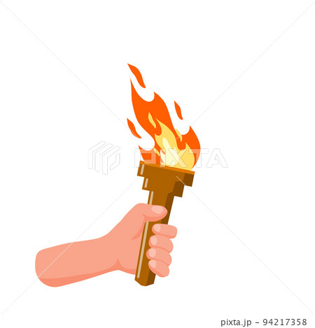 Hand holding torch. Symbol of Olympic Flame 94217358