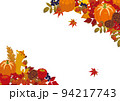 秋の背景イラスト　リスと木の実 94217743