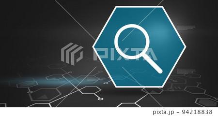 Digital background with magnifying lens 94218838