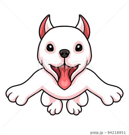 Cute dogo argentino dog cartoon jumping Cute dogo argentino dog cartoon jumping 94218951