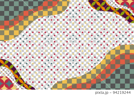 流行日本圖案 秋季彩框 格子圖案 點背景 流行日本圖案 秋季彩框 格子圖案 點背景 94219244