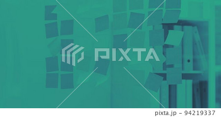 Sticky notes on wall 94219337