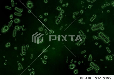 Digital image of virus and bacteria Digital image of virus and bacteria 94219405