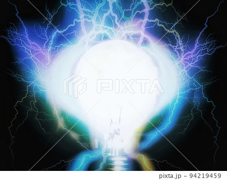 暗闇を照らす抽象的な電球のイラスト 暗闇を照らす抽象的な電球のイラスト 94219459