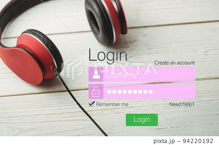 Log on screen by headphones 94220192