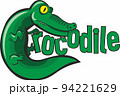 a word 'crocodile' with crocodile cartoon figure vector illustration 94221629