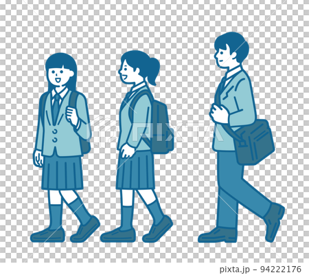 Illustration of a person commuting to work or school 94222176