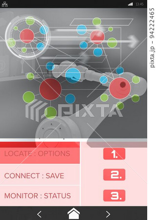 Digital image of circle shape icons on screen Digital image of circle shape icons on screen 94222465