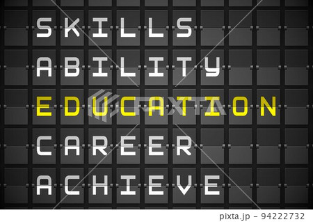 Education buzzwords on black mechanical board 94222732