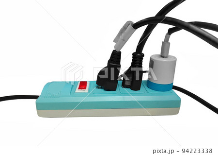 Multi socket Power Strip with a plugs on it Multi socket Power Strip with a plugs on it 94223338