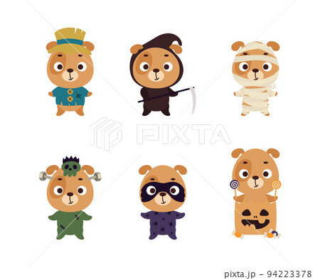 Cute Halloween dog set. Cartoon animal character collection for kids t-shirts, nursery decoration, baby shower, greeting card, invitation. Vector stock illustration Cute Halloween dog set. Cartoon animal character collection for kids t-shirts, nursery decoration, baby shower, greeting card, invitation. Vector stock illustration 94223378