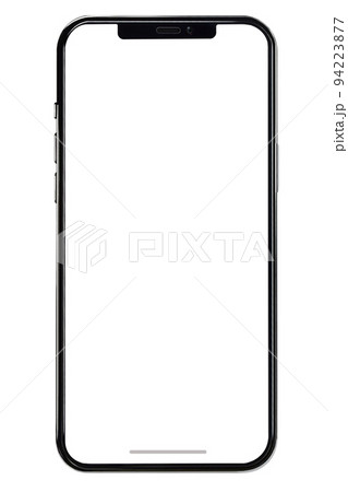 【白背景　簡単透過用素材】スマホのブラックフレーム 94223877