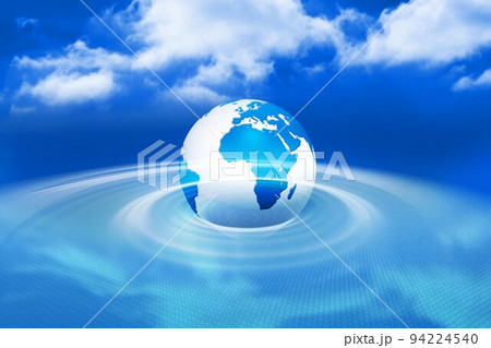 Digitally generated earth with blue light 94224540