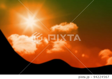 Mountain against sky with lens flare Mountain against sky with lens flare 94224567