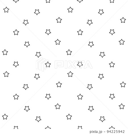 Seamless pattern with simple doodle stars outline on a white background 94225942
