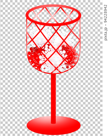 玉入れの球が新型コロナウィルス（赤カゴ）　 94228942