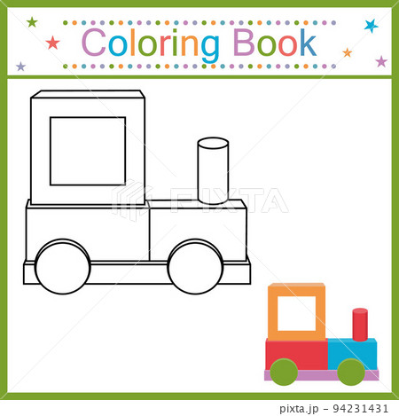Coloring book for kids car, black contour line, vector isolated doodle illustration 94231431
